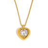 Creative Niche Design High Grade Women's Heart Shaped Stainless Steel Necklace With 18K Gold Plated Electroplating And Love Zircon Box Chain