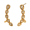 Creative Niche Design Stainless Steel 18K Gold Plated Drops White Diamond Geometric Clip Earrings For Women