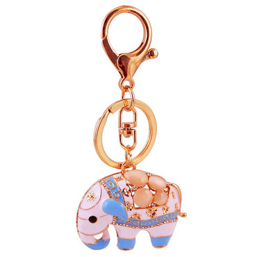 Creative Opal Crystal Elephant Keychain