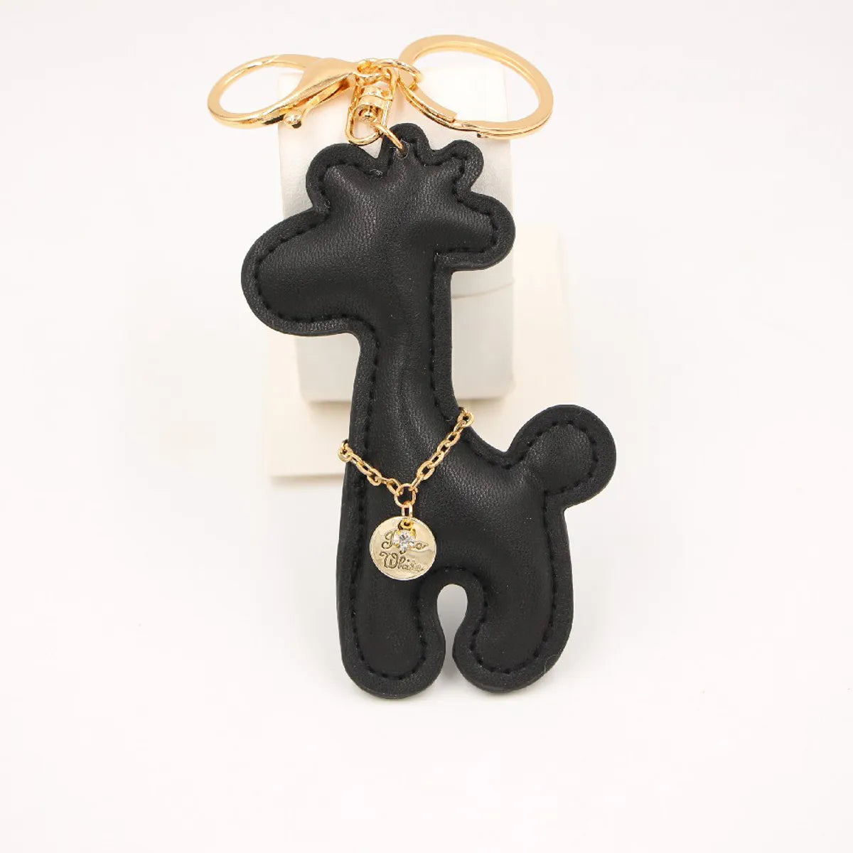 Creative Pu Giraffe Leather Keychain Car Pendant Cartoon Animal Deer Schoolbag Pendant Wholesale