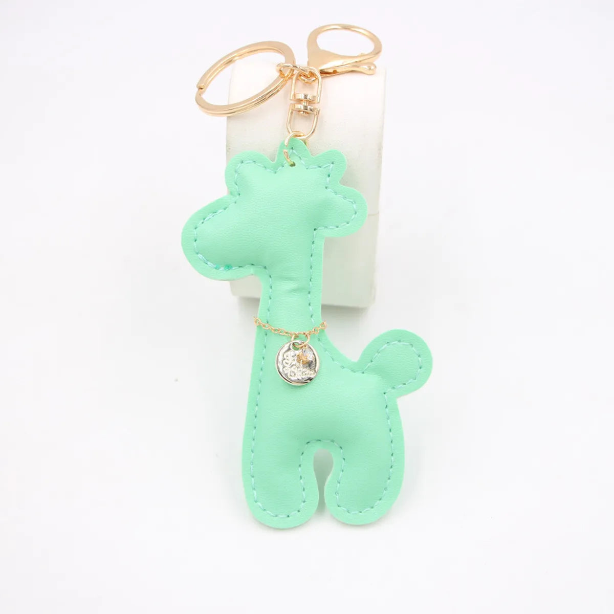 Creative Pu Giraffe Leather Keychain Car Pendant Cartoon Animal Deer Schoolbag Pendant Wholesale