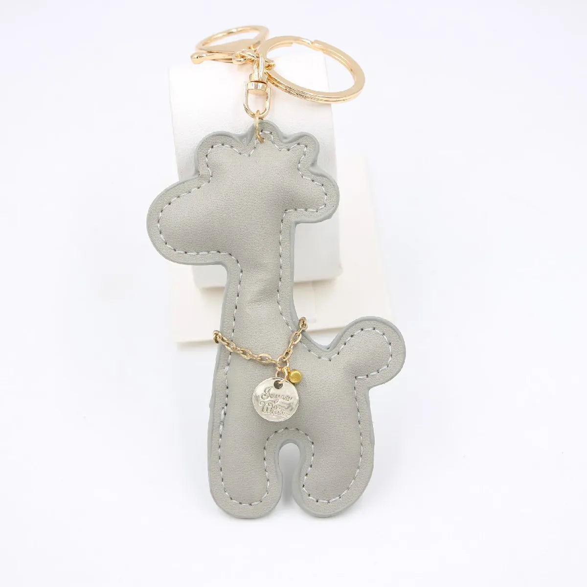 Creative Pu Giraffe Leather Keychain Car Pendant Cartoon Animal Deer Schoolbag Pendant Wholesale