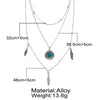 Creative Retro Simple Neck Chain Alloy Feather Pendant Multi-Layer Necklace Wholesale Nihaojewelry