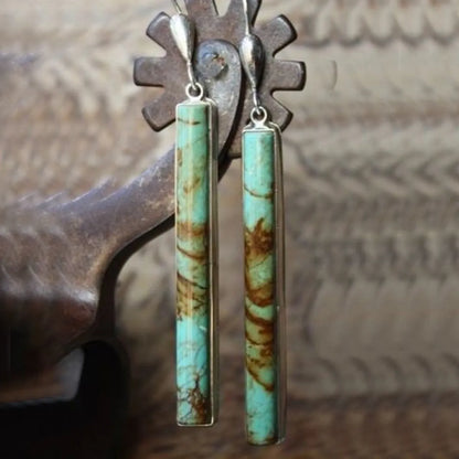 Creative Retro Turquoise Long Pendant Earrings