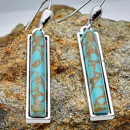 Creative Retro Turquoise Long Pendant Earrings