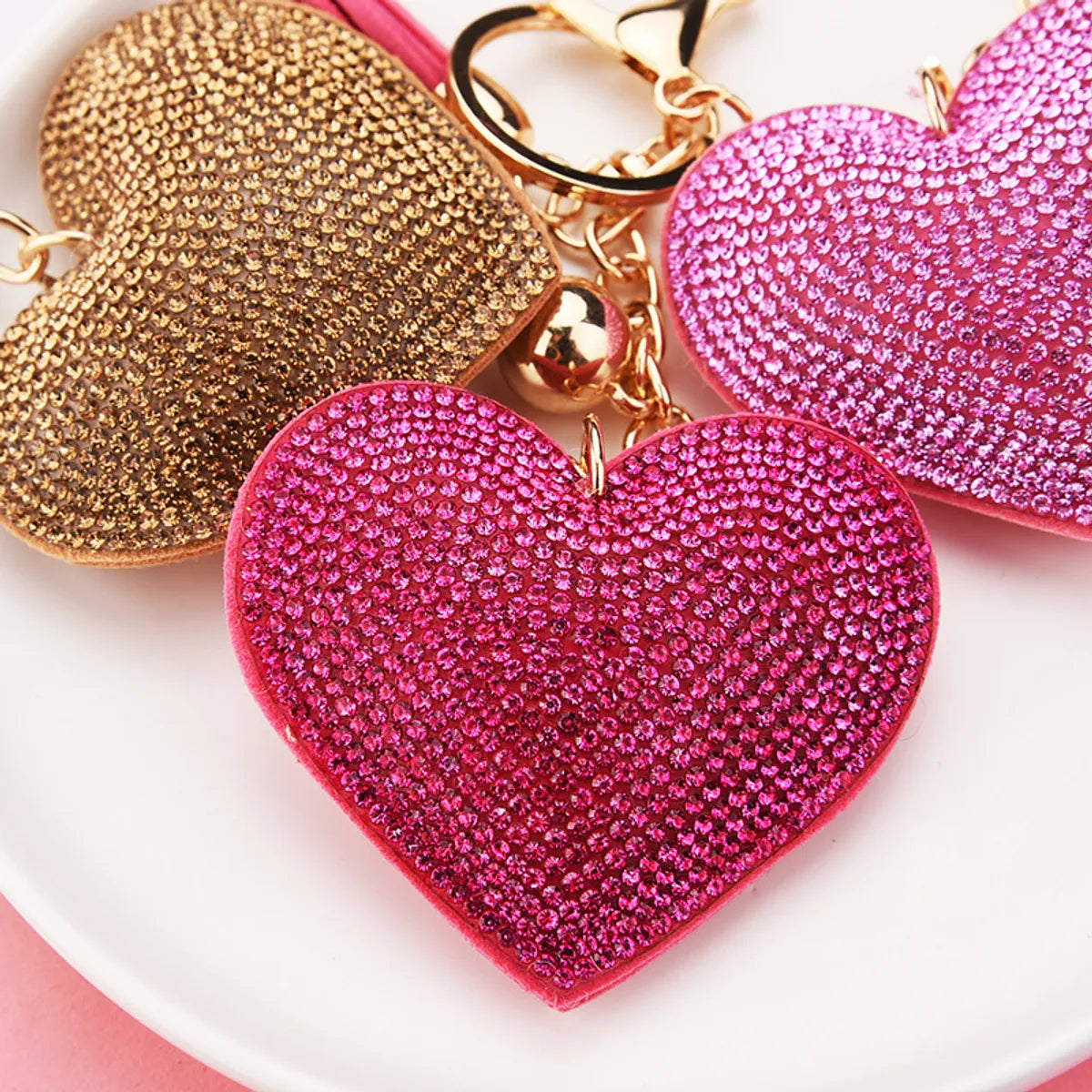 Creative Sequins Heart Pendant Tassel Key Chain Wholesale Nihaojewelry