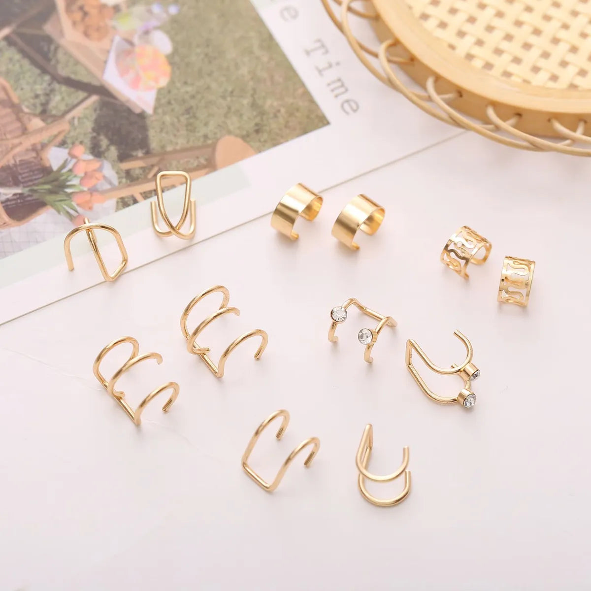 Creative Simple C Letter No Pierced Ear Clip Set