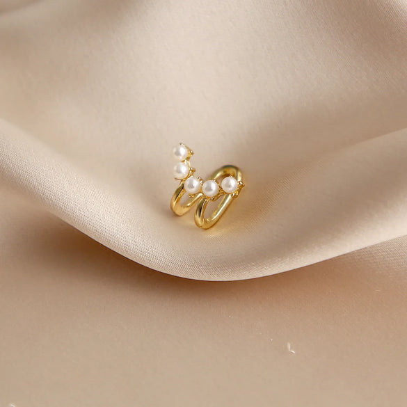 Creative Simple Fashion Female Pearl Alloy Ear Bone Clip Wholesale