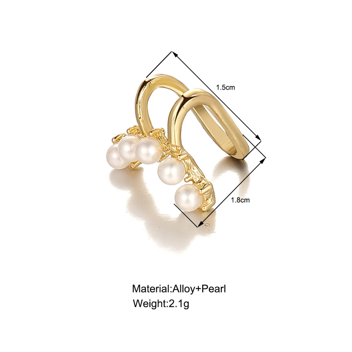 Creative Simple Fashion Female Pearl Alloy Ear Bone Clip Wholesale