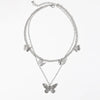 Creative Simple Jewelry Retro Antique Butterfly Pendant Double Necklace