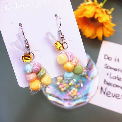 Creative Simulation Food Play Series Funny Mini Macaron Bag Earrings