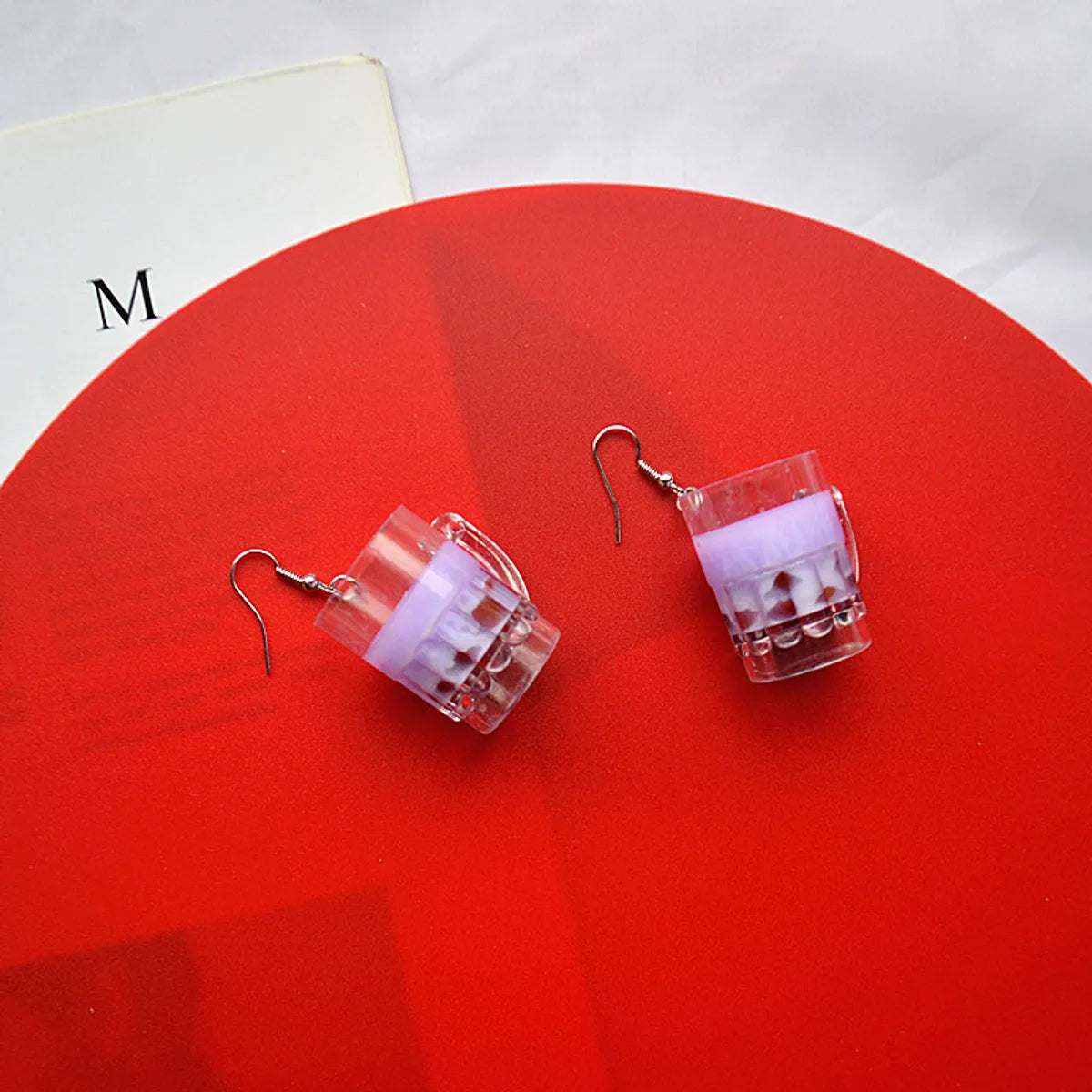 Creative Simulation Goblet Fruit Juice Milk Tea Earrings