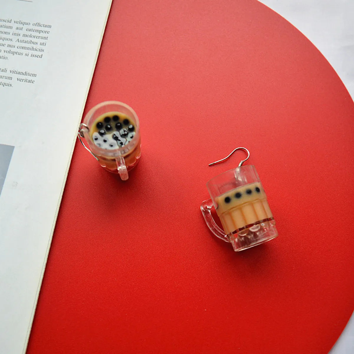 Creative Simulation Goblet Fruit Juice Milk Tea Earrings