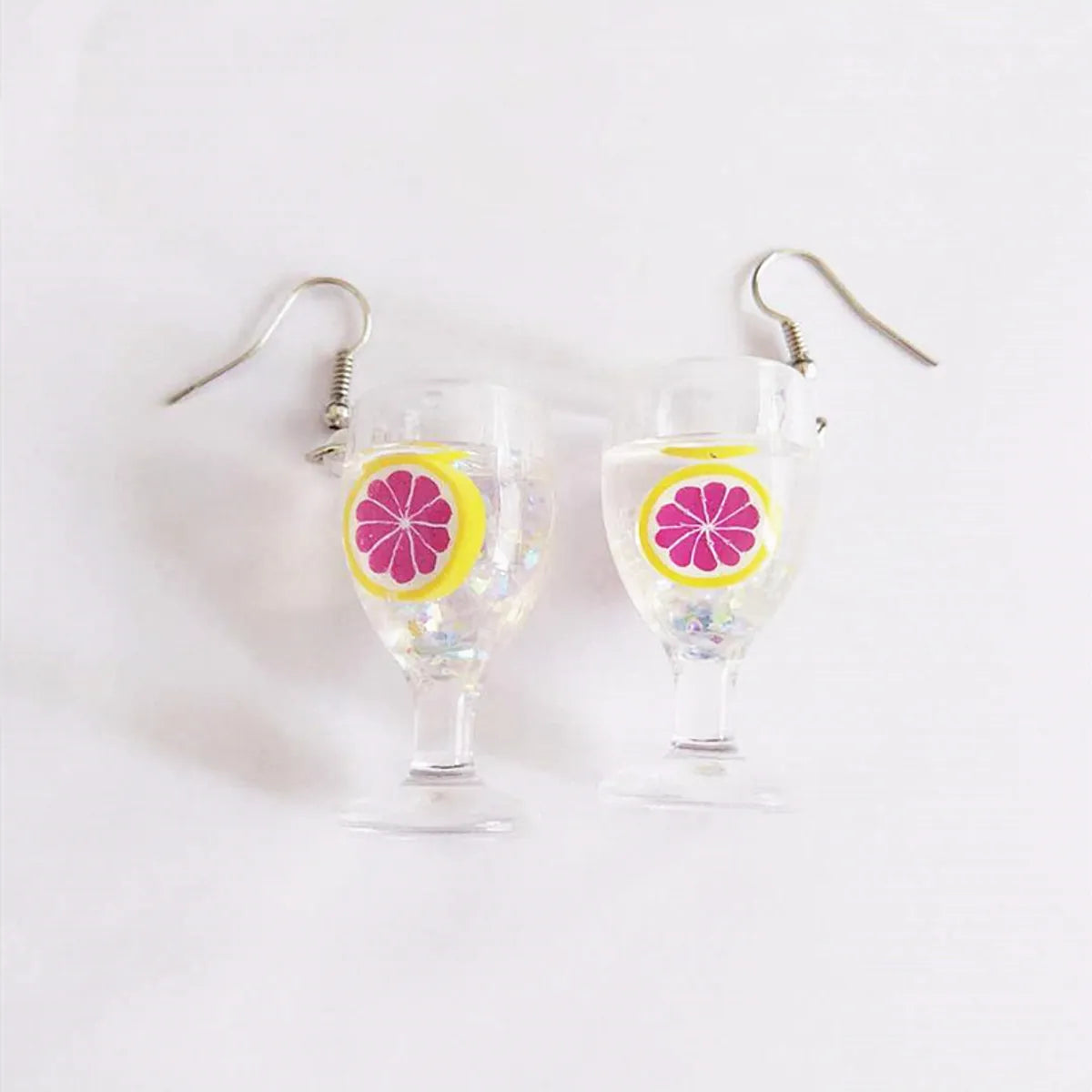 Creative Simulation Goblet Fruit Juice Milk Tea Earrings