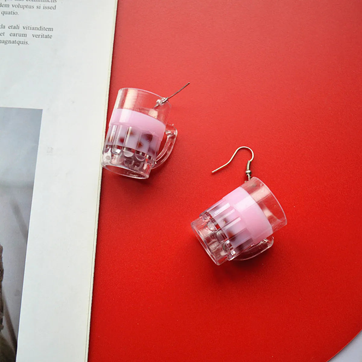 Creative Simulation Goblet Fruit Juice Milk Tea Earrings