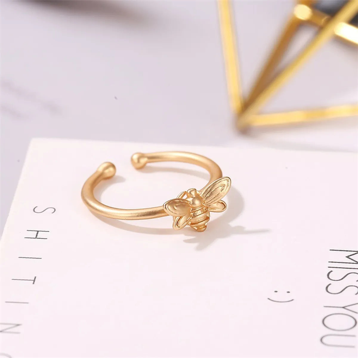 Creative Small Bee Simple Ring Sub-gold Opening Animal Ring Wholesale Gooddiy