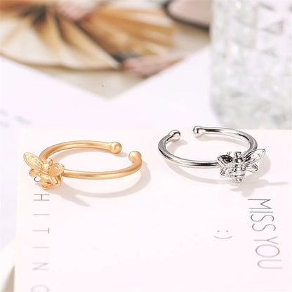 Creative Small Bee Simple Ring Sub-gold Opening Animal Ring Wholesale Gooddiy