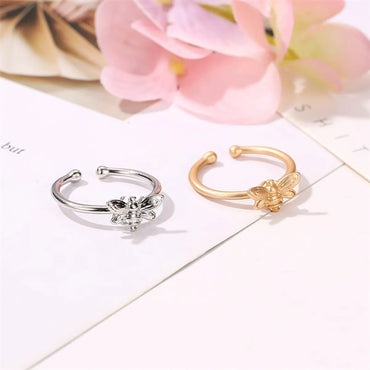 Creative Small Bee Simple Ring Sub-gold Opening Animal Ring Wholesale Gooddiy