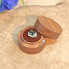 Creative Solid Wood Round Ring Box Black Walnut Jewelry Storage Gift Box With Flannel Lining And Engraved Craftsmanship