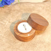 Creative Solid Wood Round Ring Box Black Walnut Jewelry Storage Gift Box With Flannel Lining And Engraved Craftsmanship