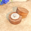 Creative Solid Wood Round Ring Box Black Walnut Jewelry Storage Gift Box With Flannel Lining And Engraved Craftsmanship