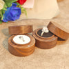 Creative Solid Wood Round Ring Box Black Walnut Jewelry Storage Gift Box With Flannel Lining And Engraved Craftsmanship