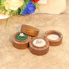 Creative Solid Wood Round Ring Box Black Walnut Jewelry Storage Gift Box With Flannel Lining And Engraved Craftsmanship
