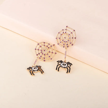 Creative Spider Exaggerated Insect Fun Halloween Earrings