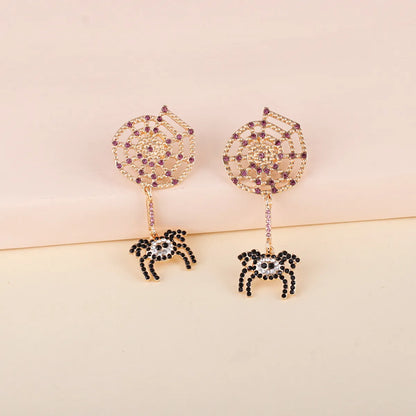 Creative Spider Exaggerated Insect Fun Halloween Earrings