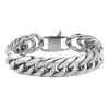 Creative Stainless Steel Cuban Chain Necklace And Bracelet With Square Buckle Geometric Electroplated Unisex Jewelry