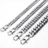 Creative Stainless Steel Cuban Chain Necklace And Bracelet With Square Buckle Geometric Electroplated Unisex Jewelry