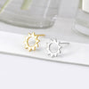 Creative Sunflower Geometry Earrings For Women With Silver Needle And Copper Electroplated Casual Fashion Jewelry