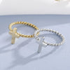 Creative Trend Cross Ring Twist Couple Gift Titanium Steel Geometric Ring