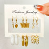Creative Vintage Circle Earrings Set With Acrylic Butterfly Pendant Crystal And Alloy Micro Inlay