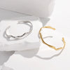 Creative Wave Shaped Opening Fashion Jewelry Bracelet For Women In Stainless Steel With Electroplating