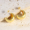 Crescent Geometric Copper Ear Studs For Women With Electroplating Treatment Simple Highend Fashion Design