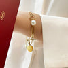 Cross Antifading Bracelet Made Of Titanium Steel With Geometric Pattern Electroplated In 18K Gold For Women