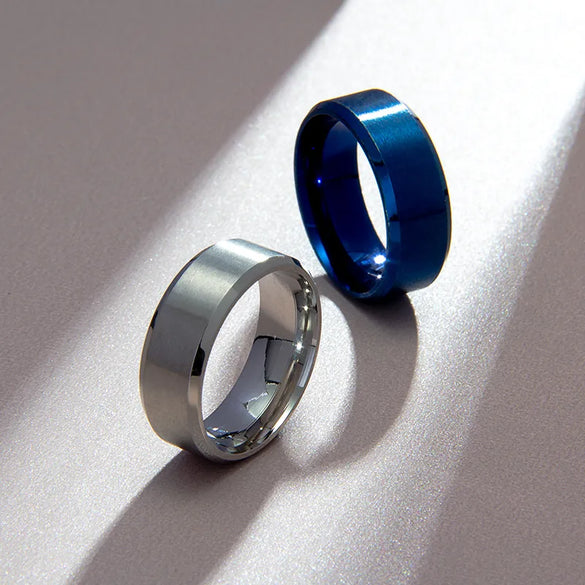 8mm Matte Stainless Steel Men'S Ring Simple Fashion Jewelry Wholesale