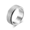 Cross-Border  Titanium Steel Frosted Spinning Ring Stainless Steel Silicon Carbide Plated K Gold Relieve Anxiety Decompression Ring