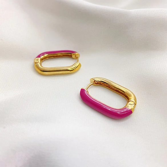 Cross-border Sterling Silver Needle French Celi Color Enamel Glaze Earrings For Women European And American Personalized Fashion Epoxy Ear Clips Earrings