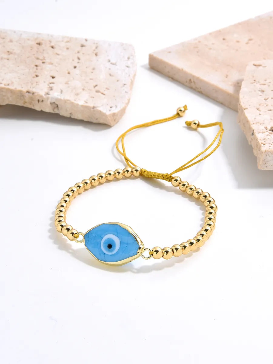 Elegant Simple Style Eye Gold Plated Glass Wholesale Bracelets