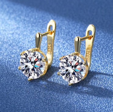 Main Push  Diamond Earrings Big Main Stone Trendy Zircon Ear Buckle Earrings Jewelry Factory Wholesale