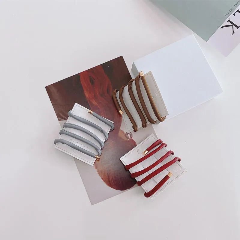 Hair Strap Hair Rope Headwear Out-Of-The-Way Personality Simple Ribbon  Style Strap Hair Rings Leather