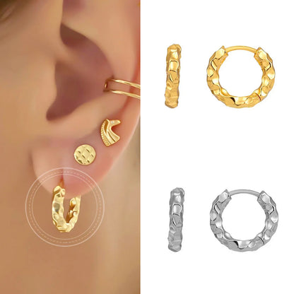 Cross-border European And American Simple Design Ear Buckle Earrings Twisted Texture Earrings