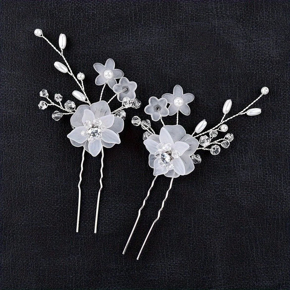 -Style Handmade Bridal Headdress Pearl Flower Twist Bead Hair Comb Hair Pin Suit Wedding Dress Accessories