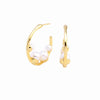 1 Pair Ig Style Simple Style C Shape Plating Inlay Sterling Silver Pearl White Gold Plated Gold Plated Ear Studs