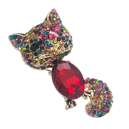 Fashion Cat Butterfly Alloy Inlay Rhinestones Brooches