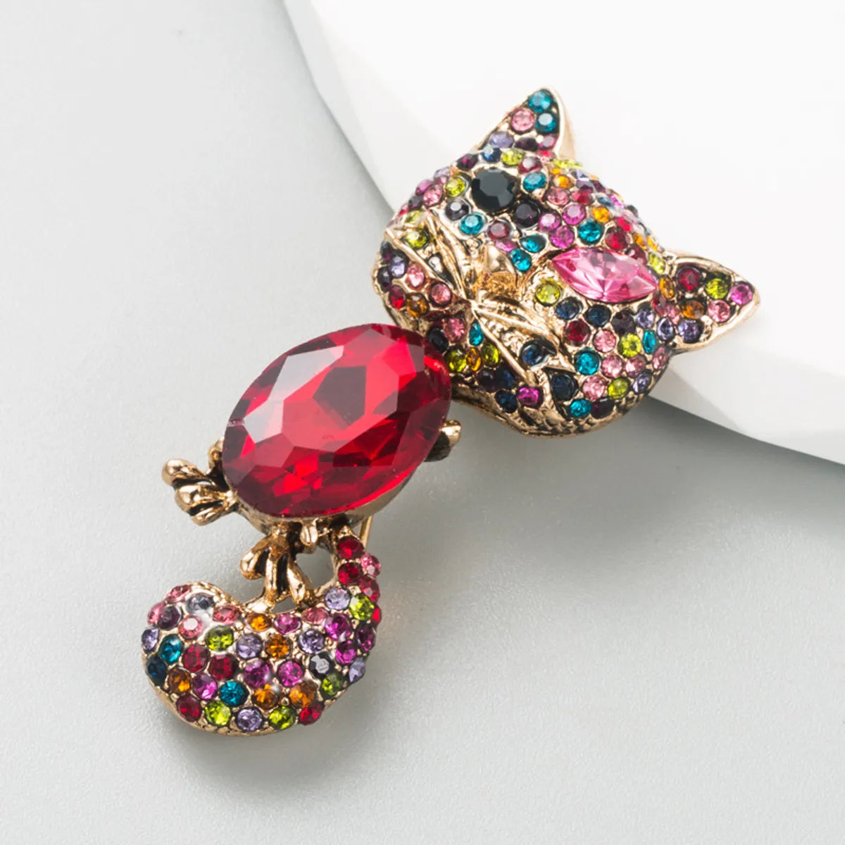 Fashion Cat Butterfly Alloy Inlay Rhinestones Brooches