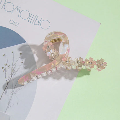 Fresh And Sweet Flower Hairpin Diamond Clamp Acrylic Disc Hairpin Women'S Bath Hair Clamp Internet Celebrant Headwear