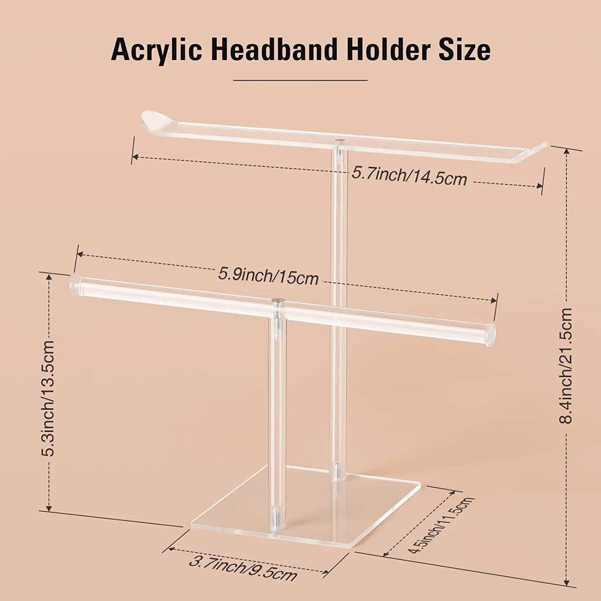 Hair Band Transparent Assembly Display Rack Headband Storage Display Rack Acrylic Bar Hair Accessories Rack